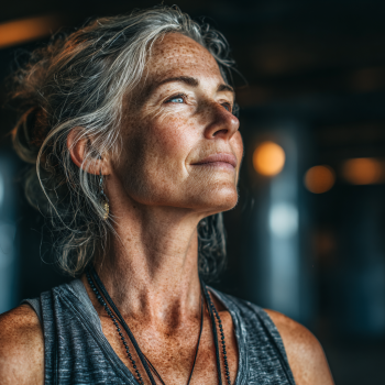 Seniori practicând yoga în natură
